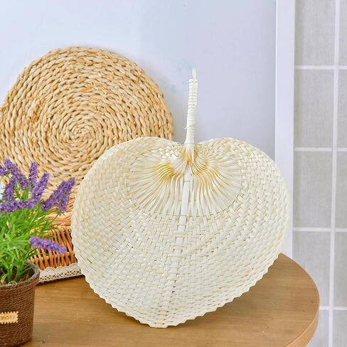 LAHERA KING 2pcs Hand Made Fan Hand Rattan Fan Portable Summer Fan Hand-Made Rattan Decor in Saudi Arabia