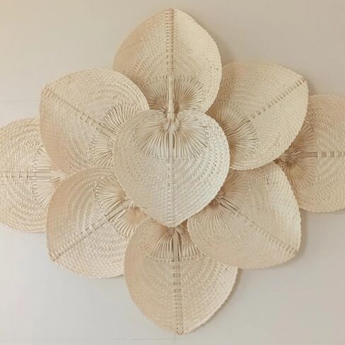 LAHERA KING 2pcs Hand Made Fan Hand Rattan Fan Portable Summer Fan Hand-Made Rattan Decor in Saudi Arabia