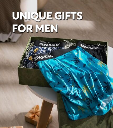 Separatec Men's Underwear with Ball Pouch Comfortable Cool and Fresh Bamboo Rayon Boxer Briefs for Men, Stylish Print 3 pack(L,Assorted Colors) in Saudi Arabia