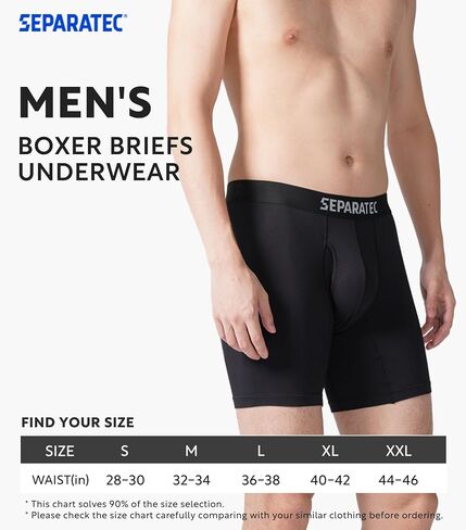 Separatec Men's Underwear with Ball Pouch Comfortable Cool and Fresh Bamboo Rayon Boxer Briefs for Men, Stylish Print 3 pack(L,Assorted Colors) in Saudi Arabia