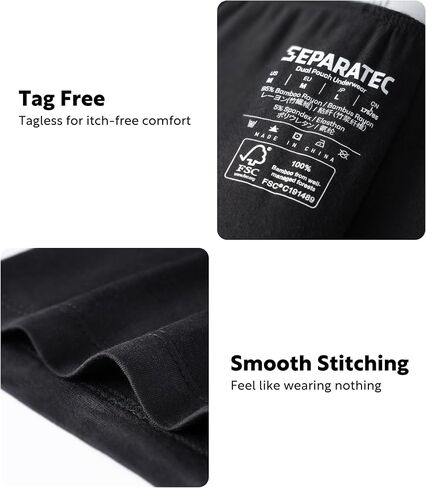 Separatec Men's Underwear with Ball Pouch Comfortable Cool and Fresh Bamboo Rayon Boxer Briefs for Men, Stylish Print 3 pack(L,Assorted Colors) in Saudi Arabia