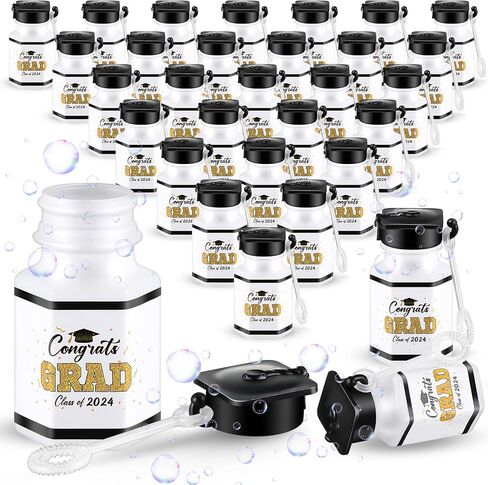 100 قطعة من زجاجات فقاعات التخرج من Lunmon، عصا فقاعات التخرج الصغيرة، ألعاب التخرج بالجملة للتهاني، أكياس الهدايا الجيدة، حشو هدية حفل التخرج، هدايا الحفلات in Kuwait