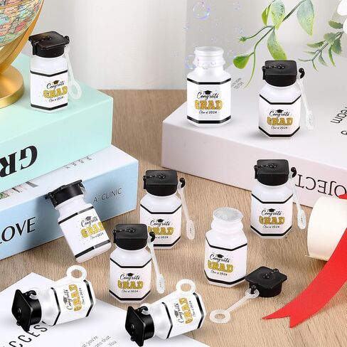 100 قطعة من زجاجات فقاعات التخرج من Lunmon، عصا فقاعات التخرج الصغيرة، ألعاب التخرج بالجملة للتهاني، أكياس الهدايا الجيدة، حشو هدية حفل التخرج، هدايا الحفلات in Kuwait