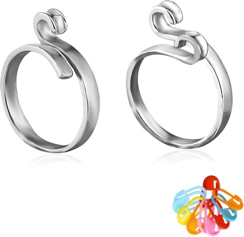 2PCS Crochet Rings for Crocheting Tension and 10PCS Assorted Colors Stich Markers for Crocheting, Knitting Rings and Crochet Clips for Crafts Hand Weaving Hook Line Supplies in Saudi Arabia