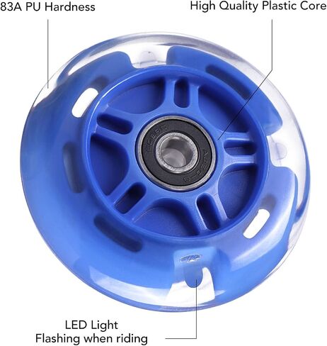 Gladeer 1-حزمة 80 مم عجلة سكوتر مضيئة خلفية بيضاء LED وامضة بديلة لسكوتر الأطفال ذو الثلاث عجلات (أحمر) in Kuwait