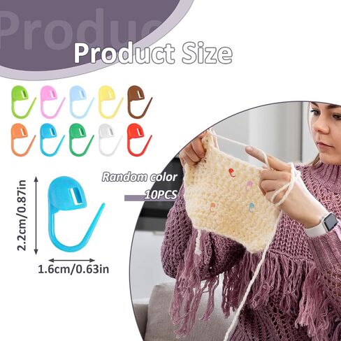 2PCS Crochet Rings for Crocheting Tension and 10PCS Assorted Colors Stich Markers for Crocheting, Knitting Rings and Crochet Clips for Crafts Hand Weaving Hook Line Supplies in Saudi Arabia