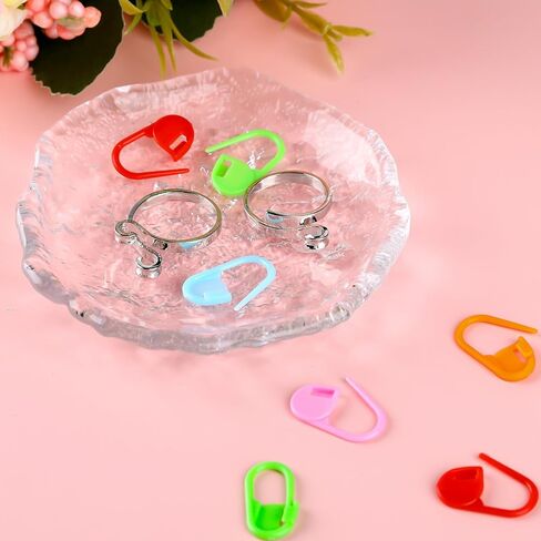 2PCS Crochet Rings for Crocheting Tension and 10PCS Assorted Colors Stich Markers for Crocheting, Knitting Rings and Crochet Clips for Crafts Hand Weaving Hook Line Supplies in Saudi Arabia