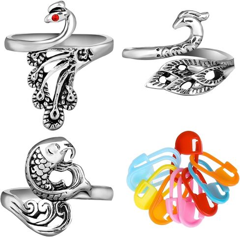 2PCS Crochet Rings for Crocheting Tension and 10PCS Assorted Colors Stich Markers for Crocheting, Knitting Rings and Crochet Clips for Crafts Hand Weaving Hook Line Supplies in Saudi Arabia