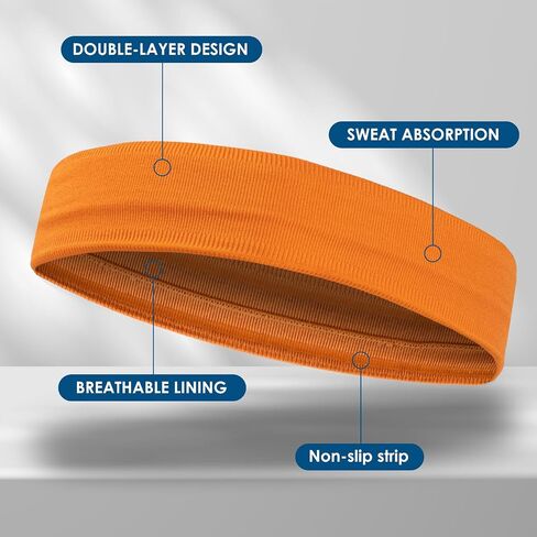 Sports Headbands for Women, 5 Pack Moisture Wicking Non Slip Sweatbands Fashionable Hairbands for Workout Yoga Running Gym in Saudi Arabia