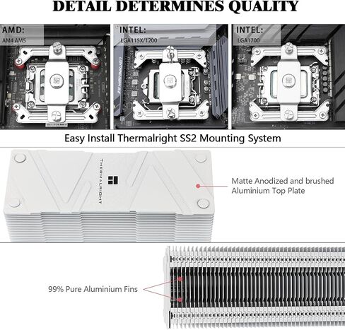 مبرد هواء وحدة المعالجة المركزية Thermalright Assassin Spirit 120 EVO White ARGB CPU، سرعة 2000 دورة في الدقيقة، 4 أنابيب حرارية، مبرد وحدة المعالجة المركزية بمروحة PWM بيضاء هادئة 12 سم مع محمل S-FDB، لـ AMD AM4 AM5/Intel 1700/1150/1151/1200، تبريد الكمب in Saudi Arabia