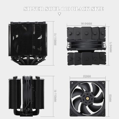 مبرد وحدة المعالجة المركزية من Thermalright Silver Soul 110 White CPU Cooler Dual Towers، 5 أنابيب حرارية، ارتفاع 110 مم، مروحة TL-B9W PWM، غطاء مبدد حرارة من الألومنيوم، تقنية AGHP، لـ AMD AM4 AM5/Intel 1700/1150/1151/1200/2011 in Kuwait