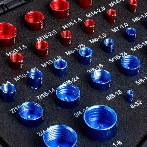 UwinVwin 44 قطعة بوصة ومدقق الخيط المتري، مدقق خيط الصواميل والمسمار، حجم المسمار ومقياس الخيط، مقياس معرف المسمار والصواميل، مقياس المسمار in Kuwait