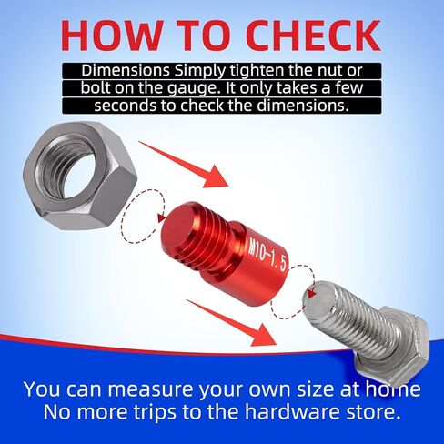 UwinVwin 44 قطعة بوصة ومدقق الخيط المتري، مدقق خيط الصواميل والمسمار، حجم المسمار ومقياس الخيط، مقياس معرف المسمار والصواميل، مقياس المسمار in Kuwait