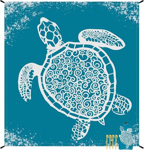 Sandproof Beach Blanket, Turtle Large Picnic Blankets Waterproof Foldable with Corner Pockets, 79" x 87" Portable Outdoor Sand Free Mat for Beach Travel Camping Hiking Picnic Beach accessories in Saudi Arabia