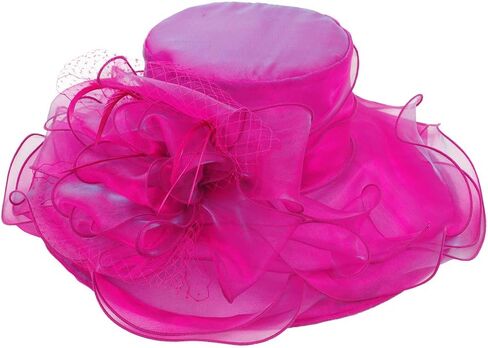 Original One Women's Organza Feather/Veil Tea Party Occasion Derby Event Church Dress Sun Hat in Kuwait
