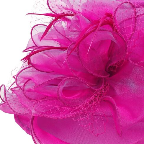 Original One Women's Organza Feather/Veil Tea Party Occasion Derby Event Church Dress Sun Hat in Kuwait