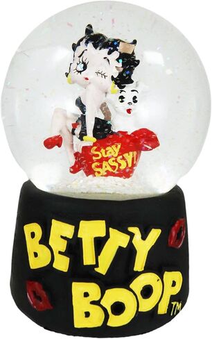 مجموعة Ebros Gift Novelty Collection Betty Boop غريب الأطوار كوميدية لامعة كرة مائية بطول 5.25 بوصة بطول 100 مم تمثال ديكور كرات ثلجية ملونة (ابق وقحًا وعناقًا وقبلات أنيقة) in Saudi Arabia