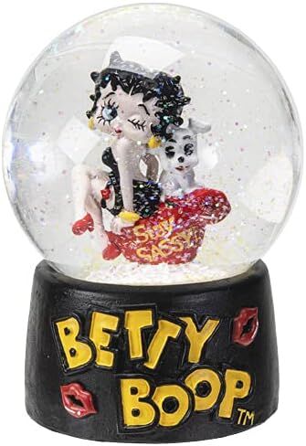 مجموعة Ebros Gift Novelty Collection Betty Boop غريب الأطوار كوميدية لامعة كرة مائية بطول 5.25 بوصة بطول 100 مم تمثال ديكور كرات ثلجية ملونة (ابق وقحًا وعناقًا وقبلات أنيقة) in Saudi Arabia