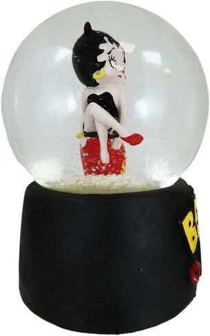 مجموعة Ebros Gift Novelty Collection Betty Boop غريب الأطوار كوميدية لامعة كرة مائية بطول 5.25 بوصة بطول 100 مم تمثال ديكور كرات ثلجية ملونة (ابق وقحًا وعناقًا وقبلات أنيقة) in Saudi Arabia