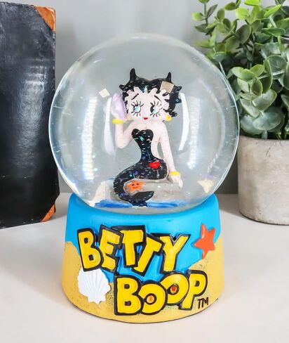 مجموعة Ebros Gift Novelty Collection Betty Boop غريب الأطوار كوميدية لامعة كرة مائية بطول 5.25 بوصة بطول 100 مم تمثال ديكور كرات ثلجية ملونة (ابق وقحًا وعناقًا وقبلات أنيقة) in Saudi Arabia