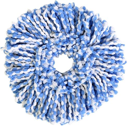 Huhushop Spin Mop Head Refills Microfiber Round Spin Mop Head Replacement for Universal Spin Mop System Perfect for Home Commercial Use (Blue+White) in Saudi Arabia