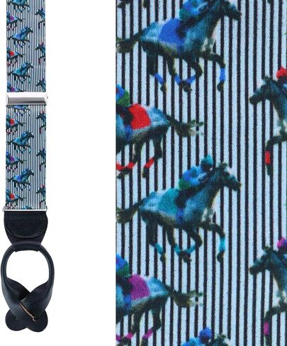 Trafalgar Men's Derby Winning Racehorse Silk Button End Braces (Suspenders) in Saudi Arabia
