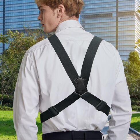 MELOTOUGH Men's Suspenders 1 1/2 Inch Wide Side Clip Suspenders Adjustable Airport Friendly Suspenders with Plastic Clip in Saudi Arabia