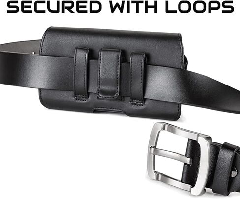 لهاتف Samsung Galaxy Note 20، S24 Ultra، S23 Ultra، S22 Ultra، S21 PLUS، S21 FE، S20+، A15 جراب هاتف خلوي من الجلد AGOZ مزود بحلقات مشبك حزام (ليناسب مع OTTERBOX Defender، ركاب، غطاء هجين) in Kuwait