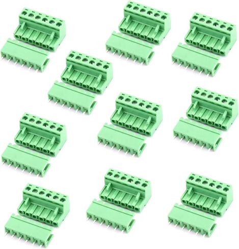 6-Pin 5.08 مللي متر الملعب ذكر أنثى PCB برغي محطة كتلة 10 قطعة in Saudi Arabia