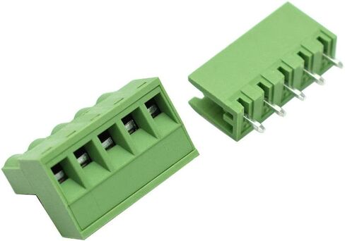 Hxchen 10Pcs 6Pin 5.08mm 2EDG Audio & Video Accessories Straight Pin Female and Male PCB Pluggable Terminal Block Adapters AWG28-12 Green 300V 10A in Kuwait