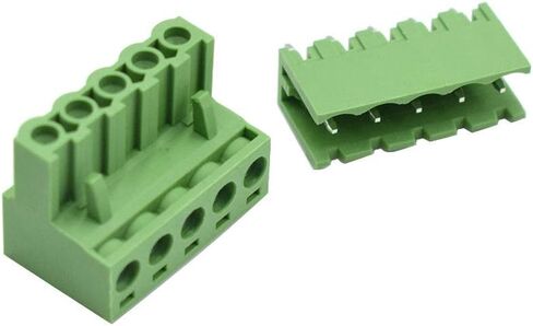 Hxchen 10Pcs 6Pin 5.08mm 2EDG Audio & Video Accessories Straight Pin Female and Male PCB Pluggable Terminal Block Adapters AWG28-12 Green 300V 10A in Kuwait