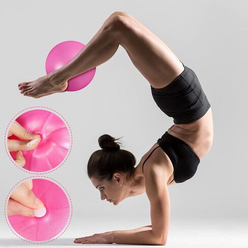 10 Pieces 9 Inch Exercise Pilates Ball Yoga Ball Therapy Ball Core Ball for Yoga Stability Barre Training Stretching Physical Posture Training Gym, Purple, Pink in Saudi Arabia