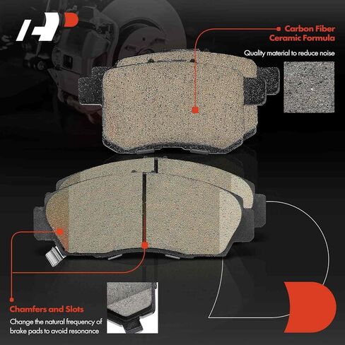 A-Premium Rear Ceramic Disc Brake Pads Set Compatible with Select Honda and Acura Models - Accord 2008-2017, TSX 2009-2014, with Hardware, 4 Pcs in Saudi Arabia