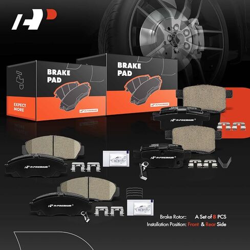 A-Premium Rear Ceramic Disc Brake Pads Set Compatible with Select Honda and Acura Models - Accord 2008-2017, TSX 2009-2014, with Hardware, 4 Pcs in Saudi Arabia
