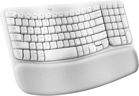 لوحة مفاتيح لاسلكية مريحة من Logitech Wave Keys مع مسند راحة اليد المبطن، كتابة طبيعية مريحة، مفتاح سهل، بلوتوث، جهاز استقبال Logi Bolt، لأنظمة تشغيل متعددة، Windows/Mac - وردي in Saudi Arabia