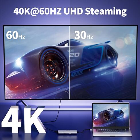 محول إيثرنت SSK USB C Hub (10 في 1)، موزع USB C بسرعة 10 جيجابت في الثانية مع HDMI 4K 60 هرتز، و10 جيجابت في الثانية USB C ومنفذي بيانات USBA، 100 وات PD، إيثرنت، SD/TF USB3.2 Gen 2 Thunderbolt Hub Dock لجهاز MacBook Pro HP لينوفو in Kuwait