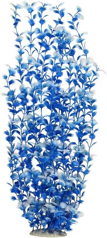 Unootel Lantian Sky Blue Grass Cluster حوض السمك ديكور نباتات بلاستيكية كبيرة جدًا بطول 23 بوصة ZL6510 in Kuwait