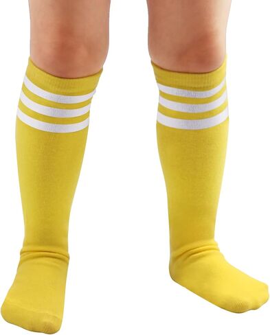 DRESHOW BQUBO Kids Toddler Soccer Socks Striped Knee High Cotton Uniform Sports Athletic Long Tube Socks for Youth Boys Girls in Saudi Arabia