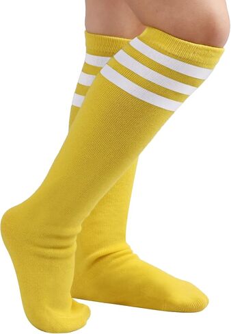 DRESHOW BQUBO Kids Toddler Soccer Socks Striped Knee High Cotton Uniform Sports Athletic Long Tube Socks for Youth Boys Girls in Saudi Arabia