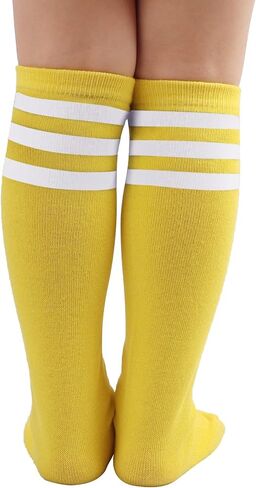 DRESHOW BQUBO Kids Toddler Soccer Socks Striped Knee High Cotton Uniform Sports Athletic Long Tube Socks for Youth Boys Girls in Saudi Arabia