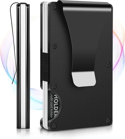Minimalist Wallet for RFID Blocking, Upgraded Metal Wallets for Men with Money Clip, Mens Minimalist Slim Wallet Anti-scratch, Card Holder Thin Wallet for Women Easily Removable Card&Money (Pink) in Saudi Arabia