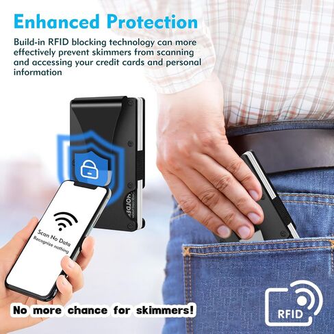 Minimalist Wallet for RFID Blocking, Upgraded Metal Wallets for Men with Money Clip, Mens Minimalist Slim Wallet Anti-scratch, Card Holder Thin Wallet for Women Easily Removable Card&Money (Pink) in Saudi Arabia