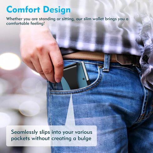 محفظة Eiruseed Minimalist لحجب RFID، محافظ معدنية مطورة للرجال مع مشبك نقود، محفظة رفيعة للرجال صغيرة الحجم مضادة للخدش، محفظة رفيعة لحمل البطاقات للرجال وبطاقة وأموال قابلة للإزالة بسهولة in Kuwait