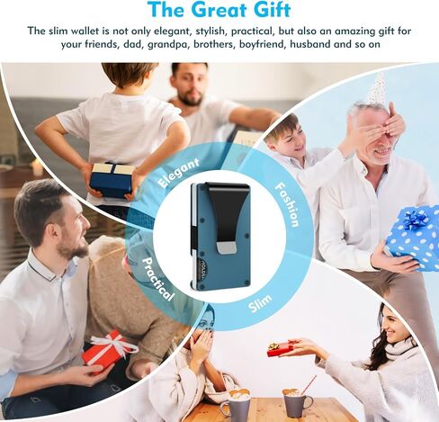 محفظة Eiruseed Minimalist لحجب RFID، محافظ معدنية مطورة للرجال مع مشبك نقود، محفظة رفيعة للرجال صغيرة الحجم مضادة للخدش، محفظة رفيعة لحمل البطاقات للرجال وبطاقة وأموال قابلة للإزالة بسهولة in Kuwait