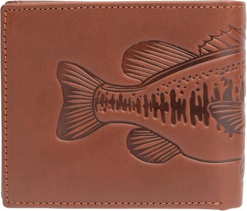 Solidstrike Gear Fisherman’s Bifold Wallet - Genuine Leather - Bass Fishing Themed Unique Gift for Men Boys Dad Grandpa Boyfriend Him - Slim & RFID Blocking in Saudi Arabia