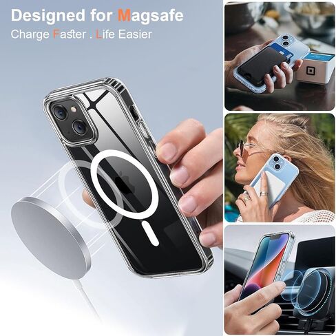 حافظة Thomo المغناطيسية القوية لهاتف iPhone 13 وحافظة iPhone 14 [متوافقة مع Magsafe] [مقاومة للسقوط بطول 10أقدام] ظهر مطفأ اللمعة، حافظة هاتف بمفاتيح من الألومنيوم لهاتف iPhone 13/14، أسود in Kuwait