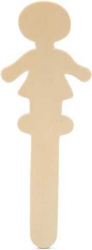 Wooden People-Shaped Popsicle Sticks, 5 Inches High with a 2-1/2 inch Base, Pack of 50 Boy-Shaped Craft Sticks, by Woodpeckers in Saudi Arabia