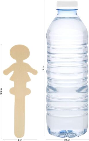 Wooden People-Shaped Popsicle Sticks, 5 Inches High with a 2-1/2 inch Base, Pack of 50 Boy-Shaped Craft Sticks, by Woodpeckers in Saudi Arabia