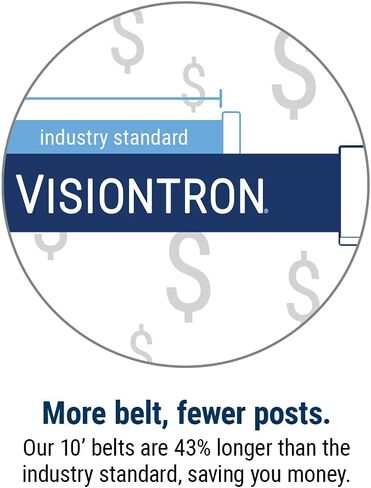 Visiontron Prime 10' طويلة في الهواء الطلق مقاومة للطقس حزام قابل للسحب 2 قطعة، 40 بوصة طويل القامة بدون أدوات تجميع حواجز التحكم في الحشود، حزام قطري أسود/أصفر/عمود أصفر in Kuwait