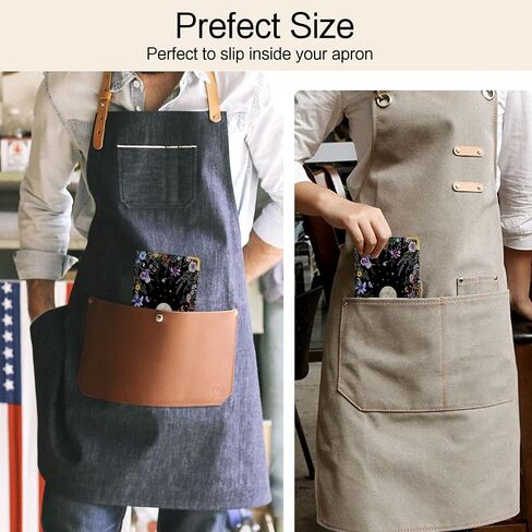 Waitress Book, Leather Server Books for Waitress with Zipper Pocket, Moon Flower Server Book, Cash Check Bill Receipt Holder Presenter, Guest Book Note Pad Waiter Accessories Fit Server Apron in Saudi Arabia